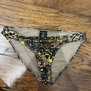 Brown printed bikini bottoms